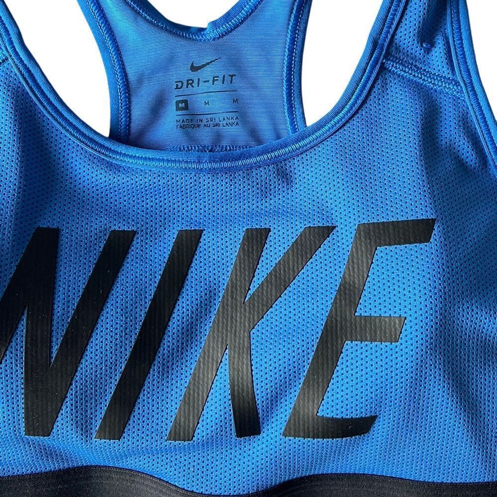 NIKE Women’s DRI-FIT Padded Medium Support Sports Bra, Blue 928983-100, Medium - Picture 2 of 10